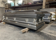 Caixão de aço inoxidável interior personalizável para manuseio funerário