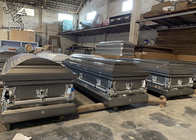 Caixão de aço inoxidável interior personalizável para manuseio funerário