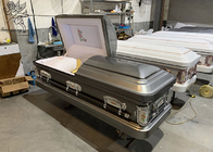 ISO9001 Caixão decorativo de aço inoxidável personalizável para arranjos funerários