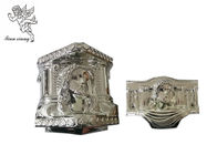 Caixão plástico de prata Decoratin, partes decorativas fúnebres de um modelo de Cristo do caixão