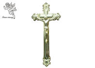 Tamanho fúnebre 44.8×20.8cm do crucifixo da cruz decorativa de Jesus, cruz plástica dourada do caixão