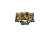 O caixão do chapeamento de ouro parte a cor de cobre personalizada 19 quilograma/18kg com modelo de Cristo