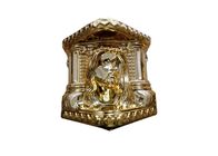 O caixão do chapeamento de ouro parte a cor de cobre personalizada 19 quilograma/18kg com modelo de Cristo