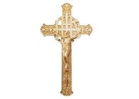 Crucifixo de caixão de cor dourada Tamanho 29 × 16 Cm