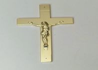 Crucifixo plástico 24×14cm do caixão de Pale Gold PP para o caixão fúnebre