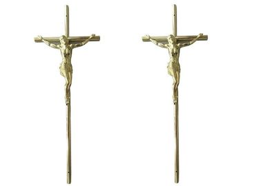 Crucifixo fúnebre da decoração de superfície do caixão, 37 cruz do caixão de Jesus do ouro do × 13,7 Cm