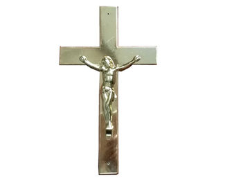 × plástico 14 Cm do tamanho 24 do crucifixo do caixão de Jesus da cor de prata para o caixão fúnebre