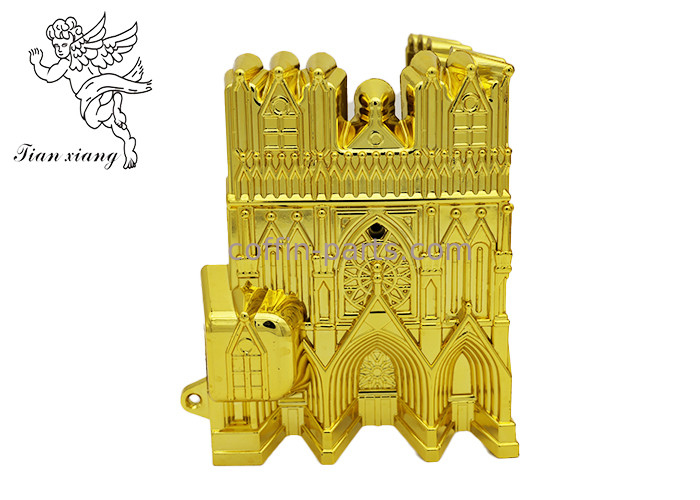 O caixão plástico personalizado do Virgin encurrala o estilo americano dourado pálido com catedral
