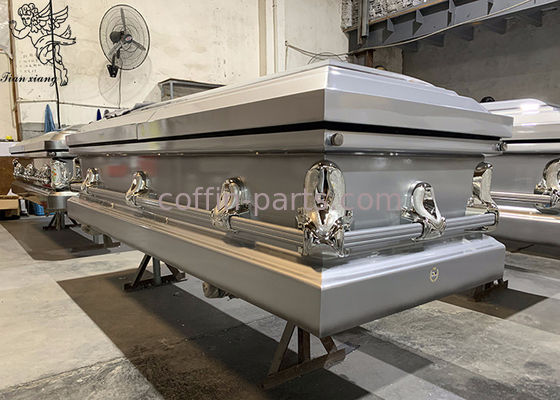 ISO9001 Funeral Metal Stainless Steel Casket Customizable And Decorable Surface