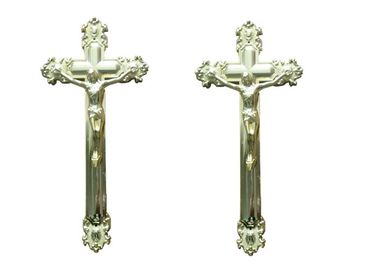 Jesus Ornamental Coffin Crucifix For Funeral Gold Color Size 44.8 × 20.8 Cm