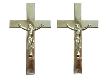 Silver Color Plastic Jesus Coffin Crucifix Size 24 × 14 Cm For Funeral Casket