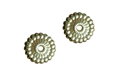 Gold Round Shape Parts Of A Coffin , Funeral Decoration Casket Accessories Bracket