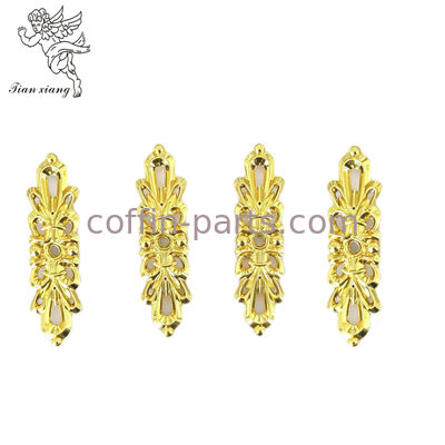 Long Vertical Floral Carved Electroplated Plastic Bracket Of Funeral Coffin Decoration Hardware Suppliers