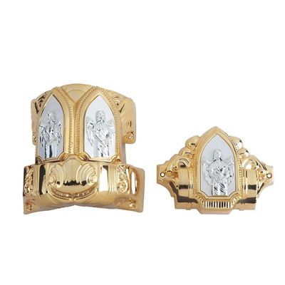 American Style Gold Plastic Casket Corners With Iron Tubes