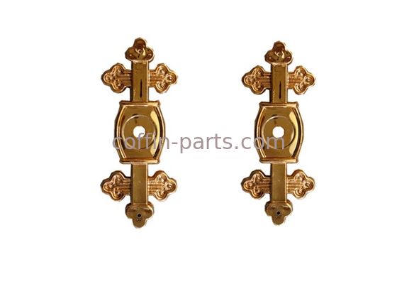 Forma pálida da cruz da decoração da superfície do suporte do caixão do ouro para o parafuso do caixão