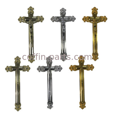 Crucifixo decorativo do caixão de Jesus para o × fúnebre 20,8 Cm do tamanho 44,8 da cor do ouro